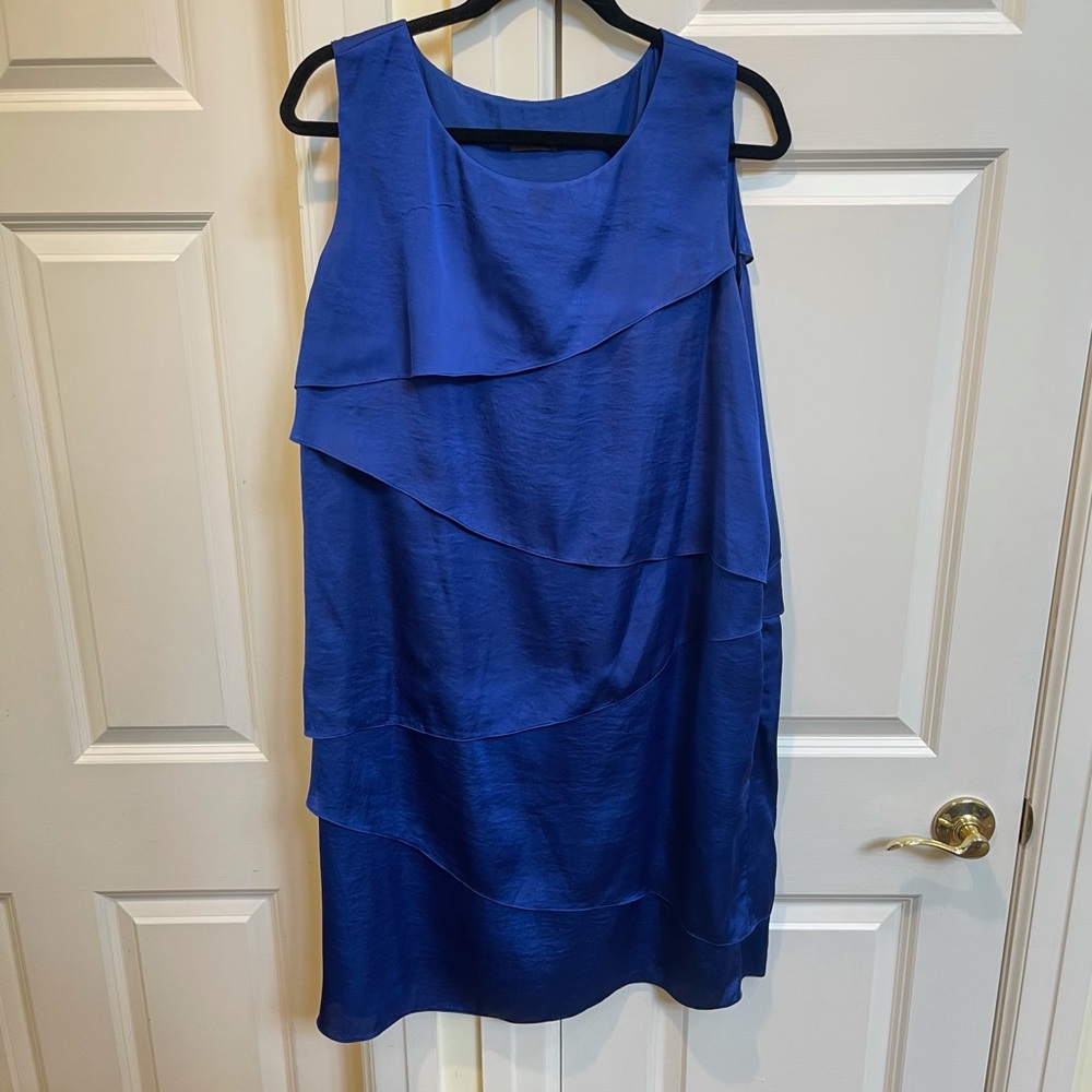Vince Camuto Blue Silky Tiered Dress - Picture 3 of 6